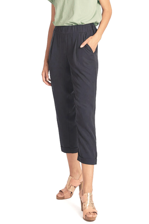 WiDDA Damen vegan Hose Plissee Jupp Dunkelblau