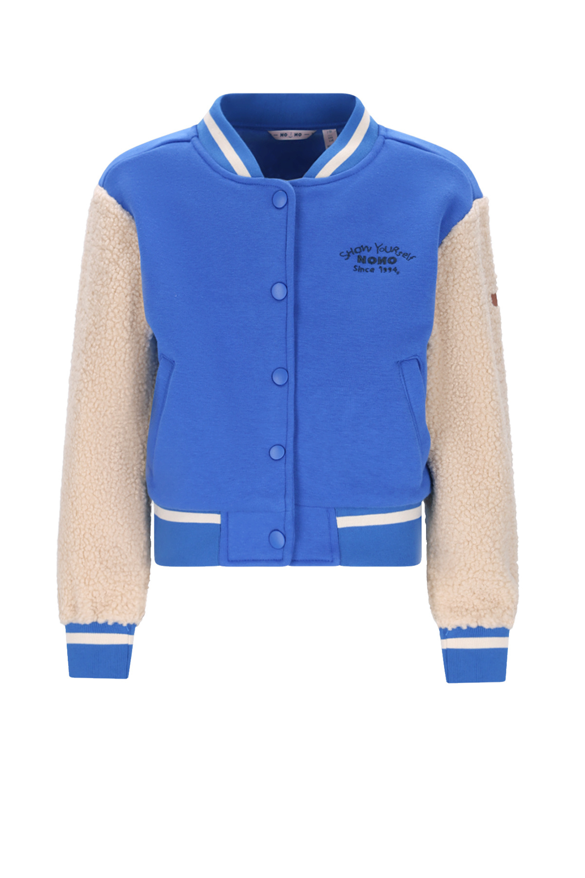 NoNo winter varsity jas meisjes - blauw - Darsy - furry