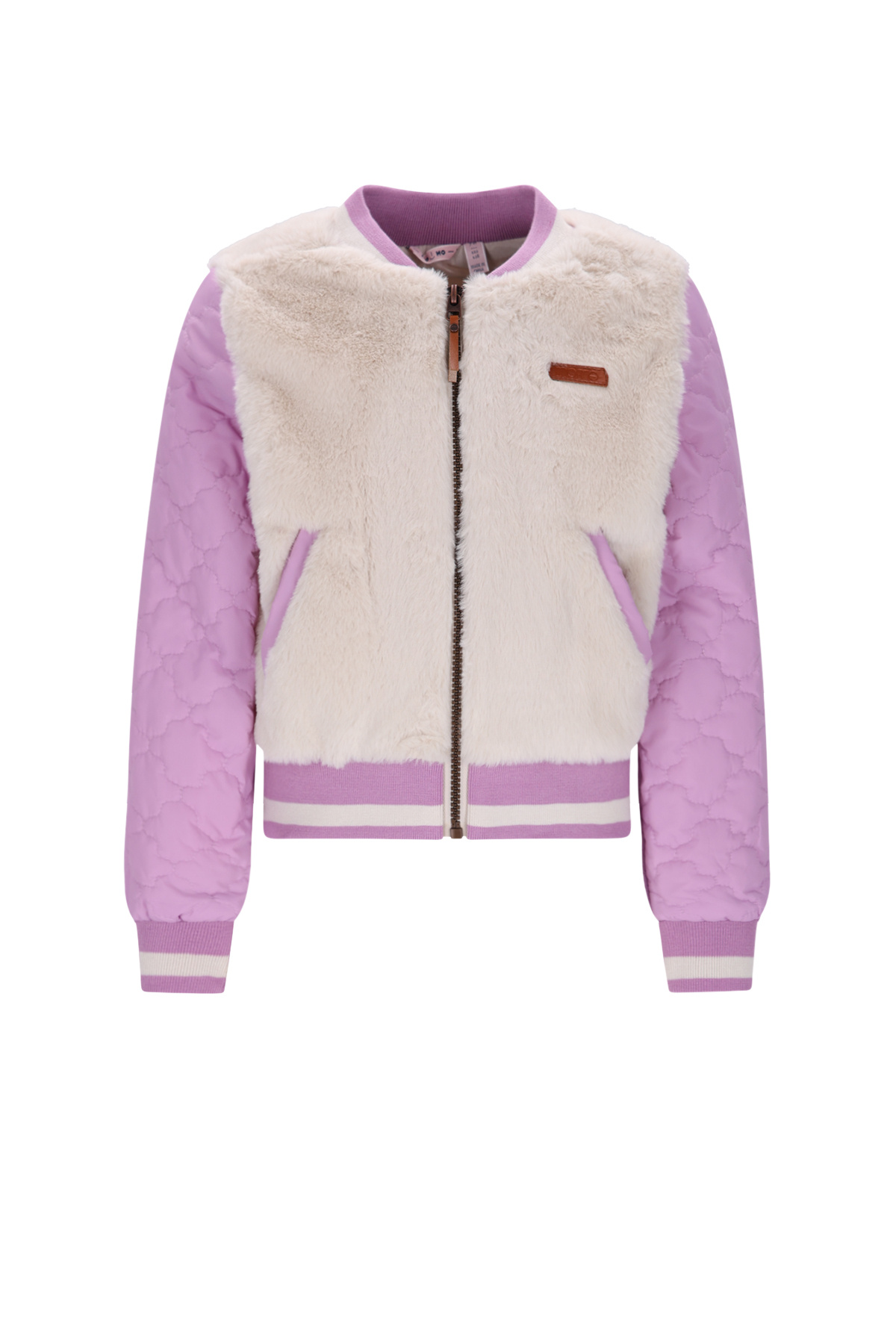 NoNo winter stepped jas meisjes - paars - Doris - bont