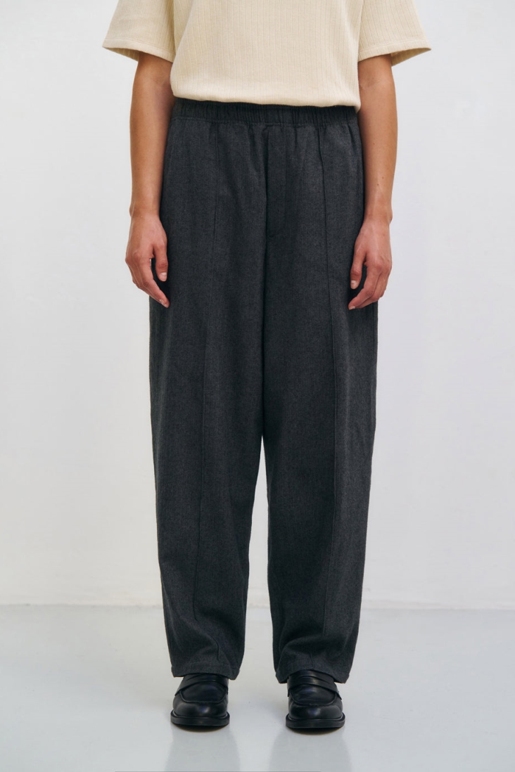 Rotholz Damen vegan Hose Weit Gefaltetes FischgrÃ¤tenmuster Grau