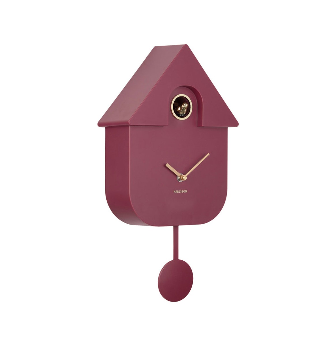 Fiftiesstore Karlsson Moderne Koekoeks Wandklok - Donker Mauve