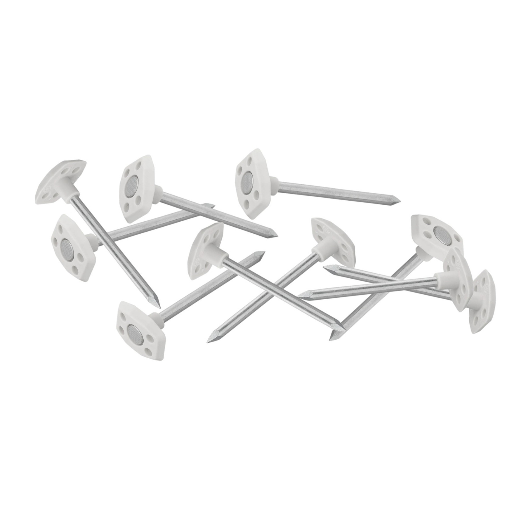 ProPlus Grondzeilpen - 10x stuks - metaal - voor grondzeilen / tenttapijten / tentharingen - 10 cm -