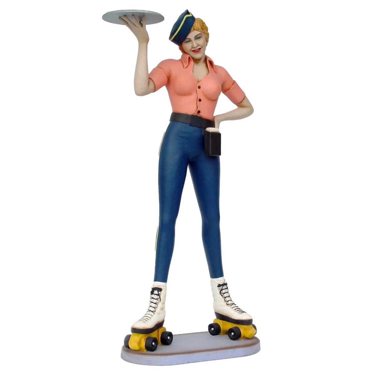 Fiftiesstore Retro 50's Car Hop Serveerster op Rollerskates - 165 cm - Resin