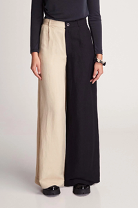 SUITE13LAB Damen vegan Hose Randa Bicolor Beige