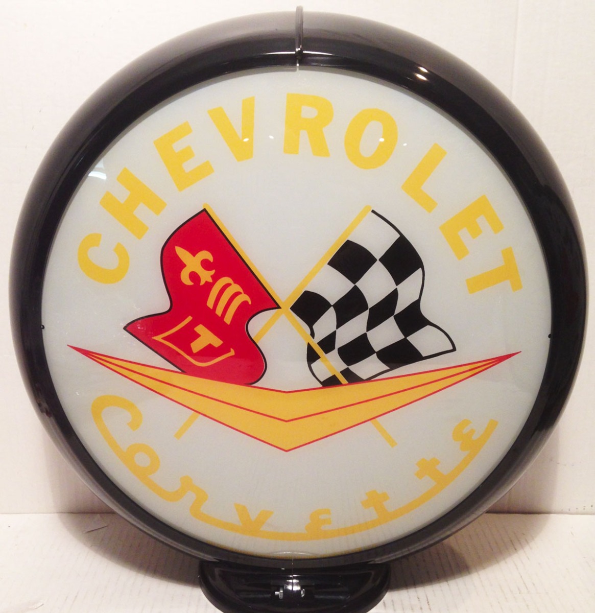 Fiftiesstore Chevrolet Corvette Geel Logo Benzinepomp Bol