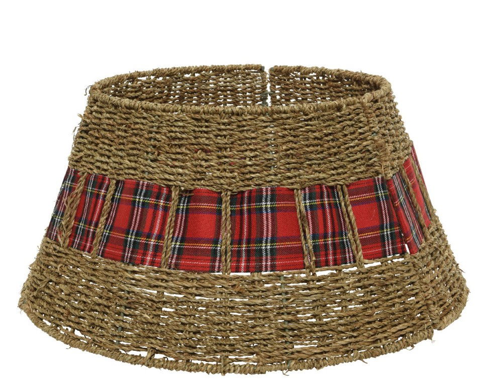 Everlands Boomring zeegras d70h28 cm naturel kerst  - 