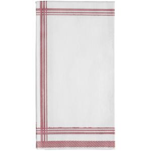GARCIA DE POU Servetten Leina 1/8 vouw; 45x45 cm (BxL); wit/bordeaux; 25 stuk / verpakking