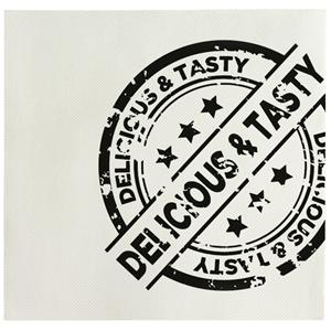 GARCIA DE POU Servetten Rusto; 20x20 cm (BxL); wit/zwart; 100 stuk / verpakking