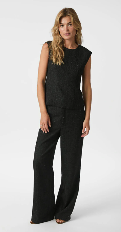 Neo Noir Emmett Boucle Pants Black