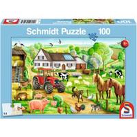 Schmidt 56003 - Fröhlicher Bauernhof, 100 Teile