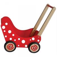 Houten Poppenwagen Stippeltje Rood