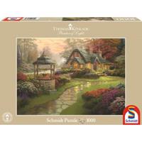 Schmidt Spiele Schmidt 58463 - Thomas Kinkade: Haus mit Brunnen, Puzzle 1000 Teile