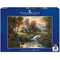 Thomas Kinkade: Holzhaus am Bach