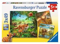 Ravensburger Verlag Ravensburger 09330 - Tiere der Erde, Puzzle 3x49 Teile