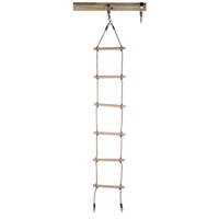 Touwladder 6 x hout + PPØ10mm met boven en onder ringen