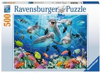 Ravensburger puzzel 500 stukjes Dolfijnen in het koraalrif