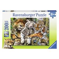 Puzzle, 200 Teile XXL, 49x36 cm, Schmusende Raubkatze