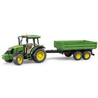 Bruder Tractor met aanhangwagen John Deere 5115M 1:16 02108