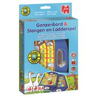 Jumbo 12765 - Gänsespiel & Schlangen und Leitern (Ganzenbord & Slangen en Ladderspel) Travel, 2in1, Reisespiel