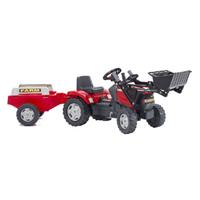 LG Falk Traptractor met Aanhanger en Shovel Rood