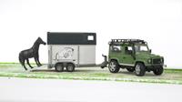 Bruder - LandRover Defender w. Horsetrailer (2592)