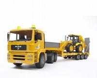 Bruder - MAN TGA Low Loader Truck with JCB 4CX Blackhoe Loader