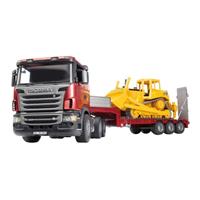 Bruder - Scania R-Series Low Loader Truck w. bobcat (3555)