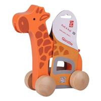 Hape Houten duw & rol giraffe