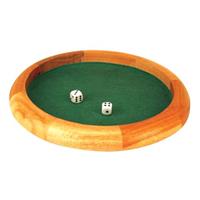 Houten pokerpiste met dobbelstenen 29 cm