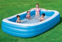 Bestway Familiezwembad Rechthoek Deluxe 305x183x56 cm Wit/Blauw