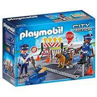 Playmobil Konstruktions-Spielset "Polizei-Straßensperre (6878) City Action" Kunststoff