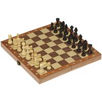 Diverse opvouwbaar houten schaakspel 30 x 30 cm