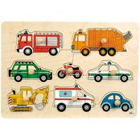 Goki 57996 - Steckpuzzle, Verkehrsmittel