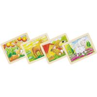 Goki Houten Puzzels Dieren, set van 6