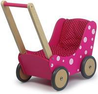 Simply For Kids Houten Poppenwagen Stippeltje Roze