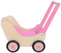 Houten Poppenwagen Roze