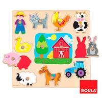 Goula Holzpuzzle Silhouetten Bauernhof