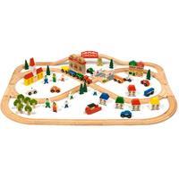 Bigjigstoys Houten Treinset Stad En Land, 101-delig