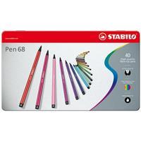 STABILO Fasermaler Pen 68, 40er Metall-Etui