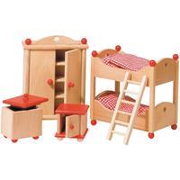 Goki 51953 - Puppenmöbel Kinderzimmer, Holz