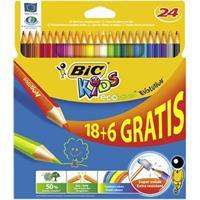 Bic Kids kleurpotloden ECOlutions Evolution, ophangdoosje met 18 + 6 gratis