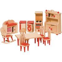 Goki 51951 - Puppenmöbel Küche für Puppenhaus, 11 teilig