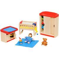 Gollnest & Kiesel KG Goki 51905 - Puppenmöbel Kinderzimmer für Puppenhaus, 12-teilig