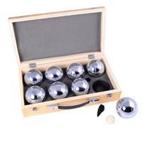 Jeu de boules 8 metalen ballen in houten kist