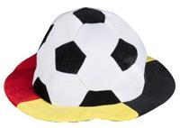 Voetbalhoed bal polyester wit/rood/geel/zwart