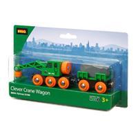 BRIO AB BRIO 33698003 Grüner Kranwagen mit Anhänger und Fracht