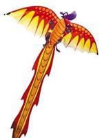 Rhombus vlieger 3D Dragon rood 45 x 105 cm