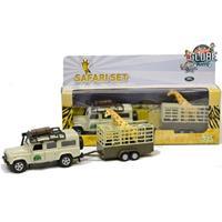 Safariset met Die-Cast Landrover + Aanhanger en 2 Giraffen