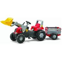 rolly toys rollyJunior Trettraktor mit Frontlader und Anhänger rot