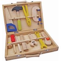 houten gereedschapskoffer 10 delig